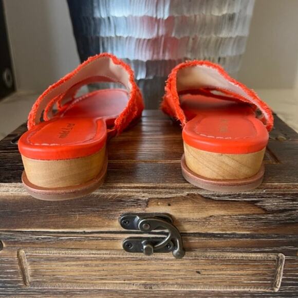 Violet & Red Primm Silver Wedge Sandals in Orange-Red - Picture 8 of 9